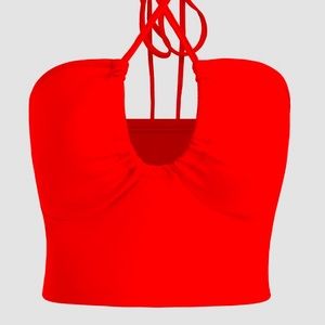 Red halter top